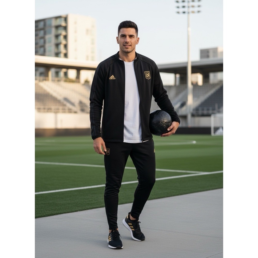 Los Angeles Football Club Men Jacket 2XL Black Adidas‎ Football Club 1001